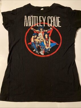 Motley Crüe Retro Tulex Baby-tee Women’s sz Medium Made in Mexico